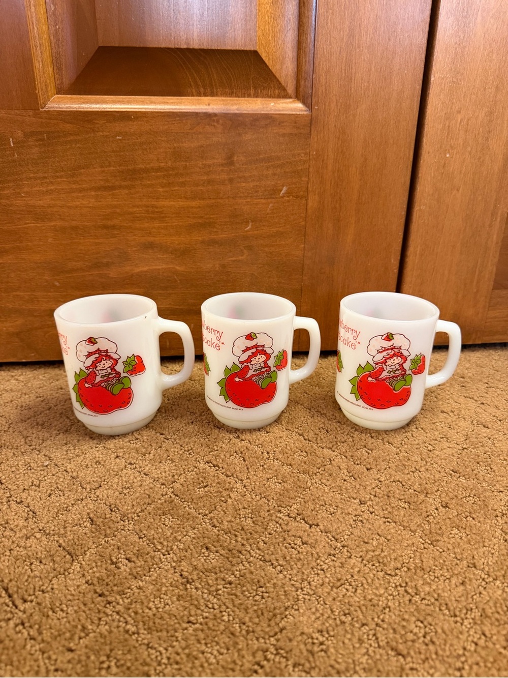 Strawberry Shortcake Mugs Set Of 3 Vintage 80’s